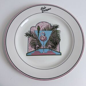 Vintage Sterling China Cafe Calypso Plate Restaurant Ware 12” Plate 80s Flamingo